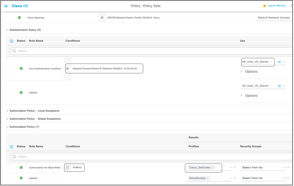 Cisco ISE 권한 부여 정책