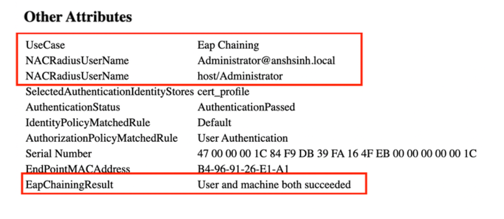 User and Machine Authentication - Other Attributes