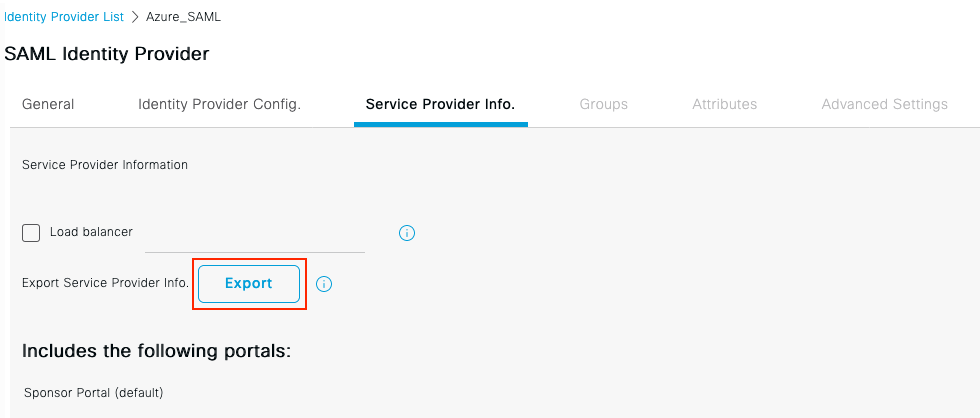 Export Service Provider Info.