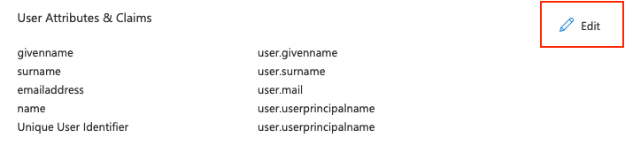 Edit User Attributes and Claims