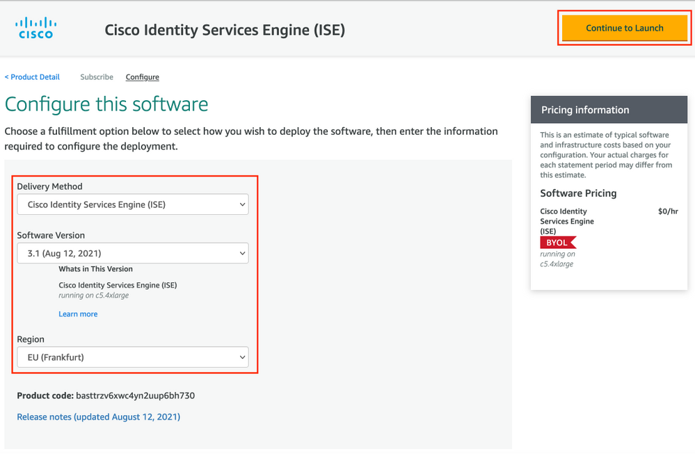 Cisco ISE on AWS - Configure Delivery Method