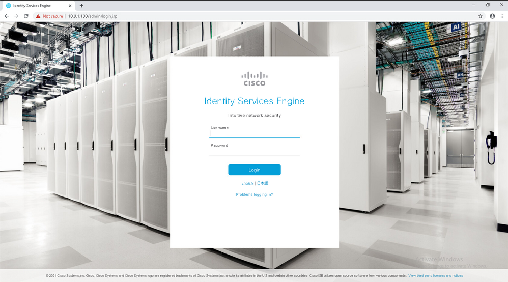 Cisco ISE on AWS - ISE Login