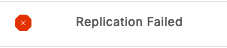 replication failed alarm