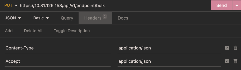 Headers Endpoint Bulk