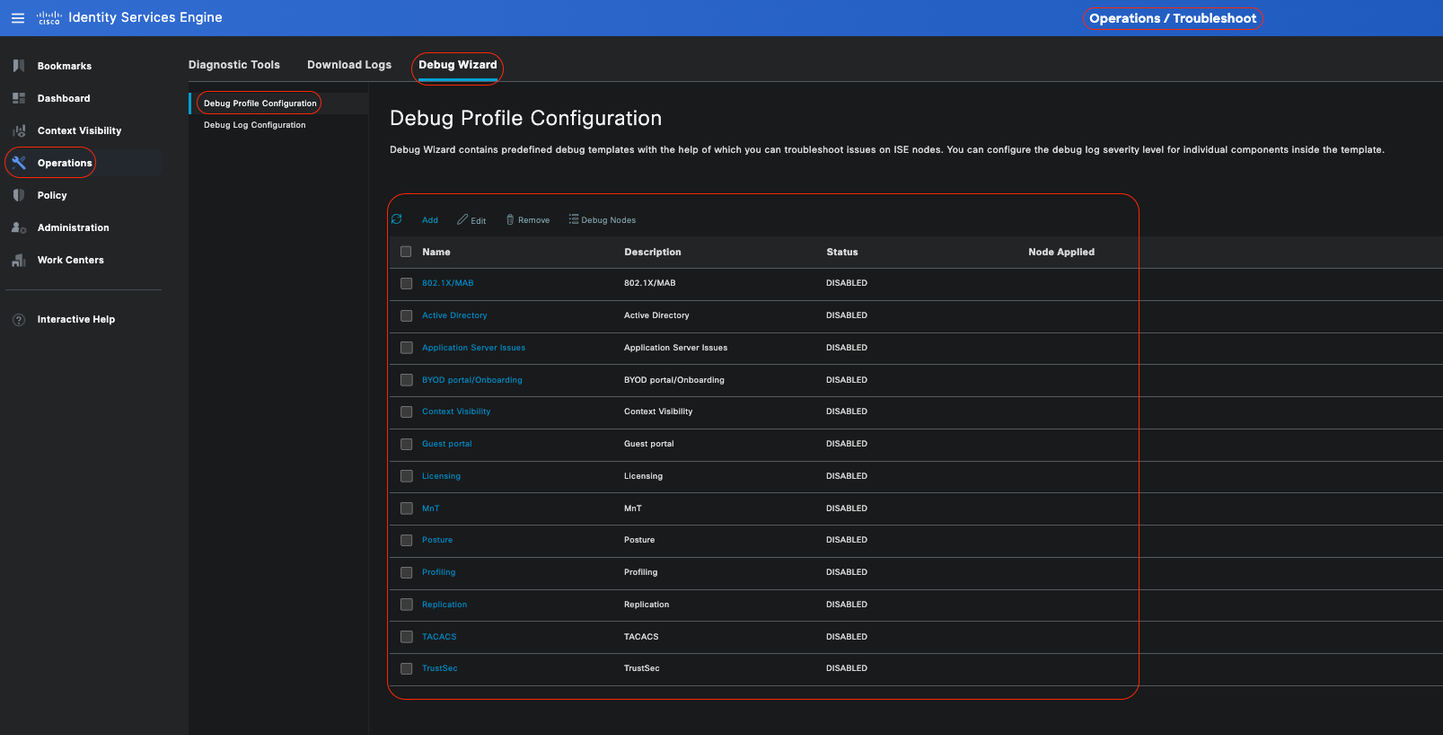 Debug Profile Configuration