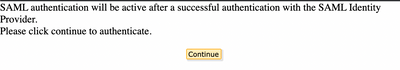 SAML Identity Provider Authentication message