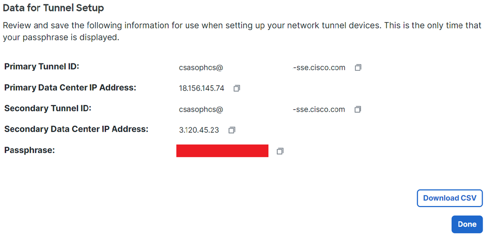 Secure Access - Tunnel Groups - Resume of configuration