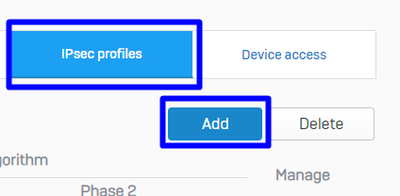 Sophos - IPsec Profiles