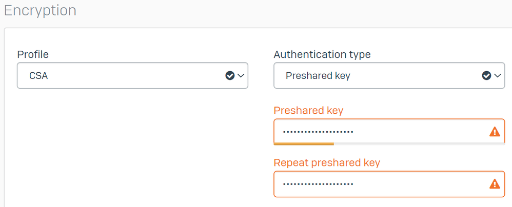 Sophos - Site-to-site VPN - Encryption