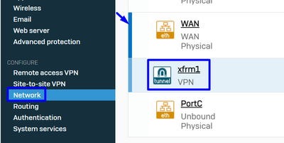 Sophos - Network - Tunnel Interface