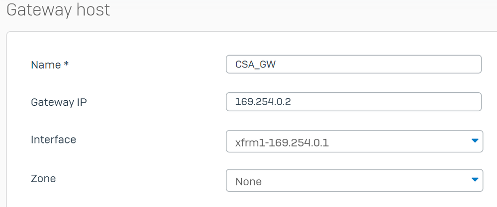 Sophos - Routing - Gateways - Gateway Host