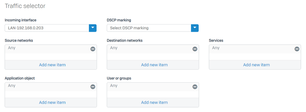 Sophos - SD-Wan Routes - Traffic Selector