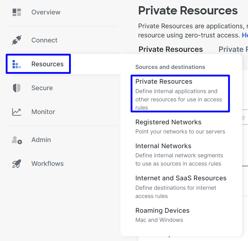 Secure Access - Private Resources