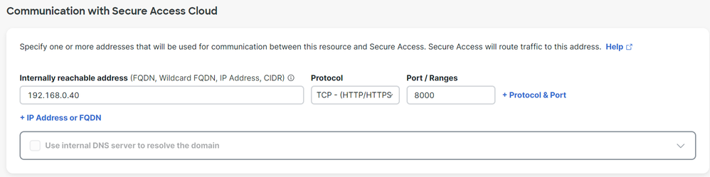 Secure Access - Private Resources - Communications with Secure Access Cloud