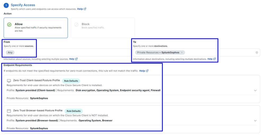 Secure Access - Access Policy - Specify Access