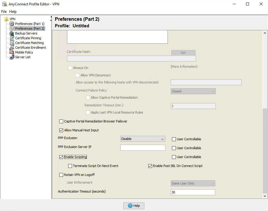 Secure Client 5 Profile Editor