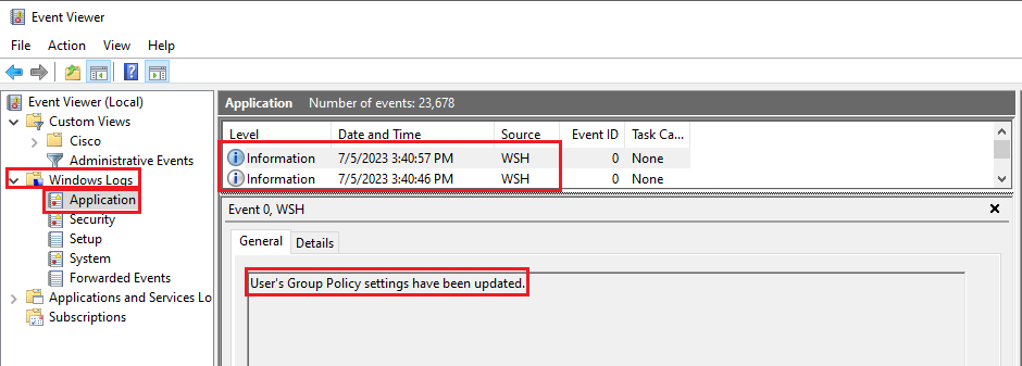 Event Viewer Logs