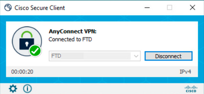 Cisco Secure Client showing Successful Connection