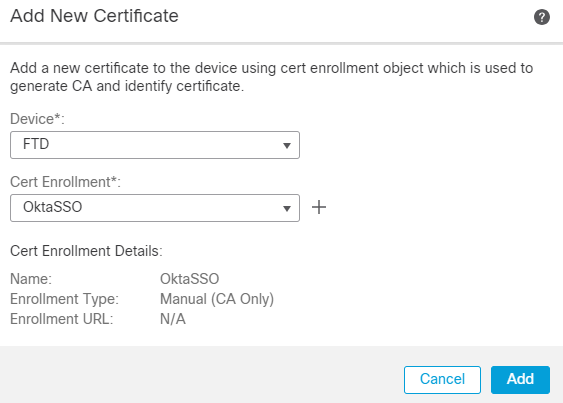 FMC Add Cert Enrollment