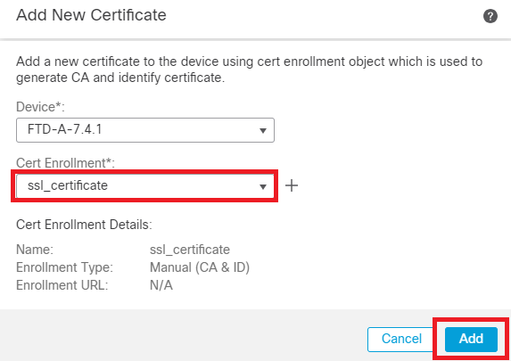 Aggiungi nuovo certificato