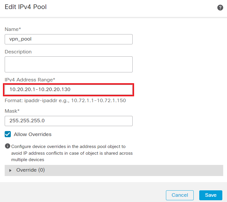 IPv4 풀 추가