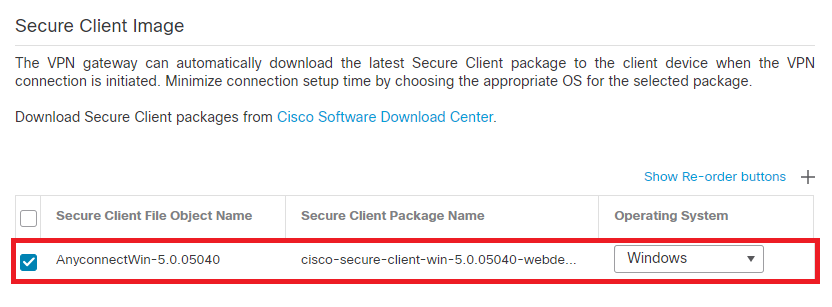 Add Secure Client Image