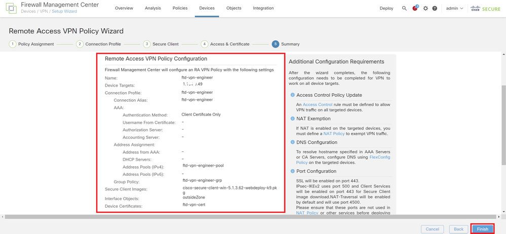 Details van VPN-beleid voor externe toegang