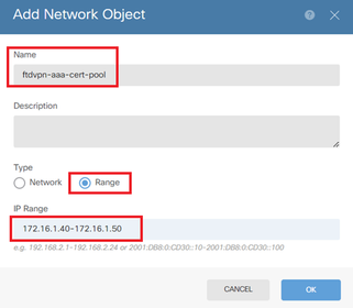 Dettagli del pool di indirizzi IPv4