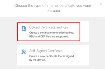 Upload Certificate and Key