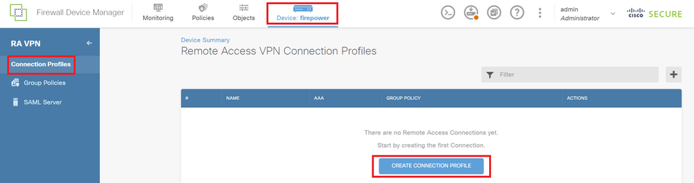 원격 액세스 VPN 연결 프로파일 추가