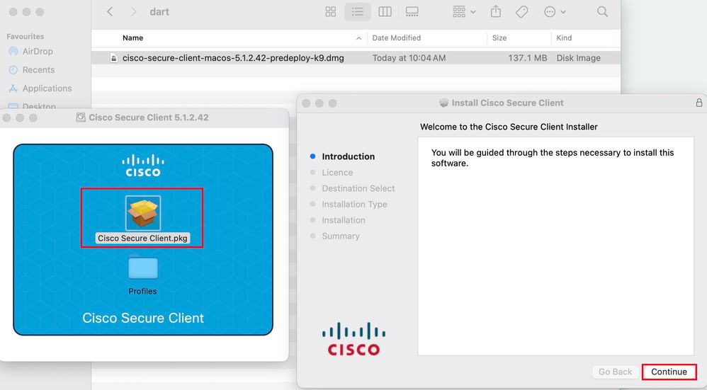 Install Secure Client pkg