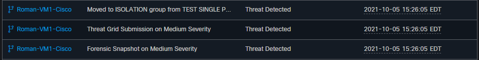 Secure Endpoint output