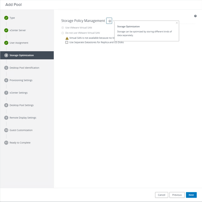 VmWare Horizon - Storage Policy Management