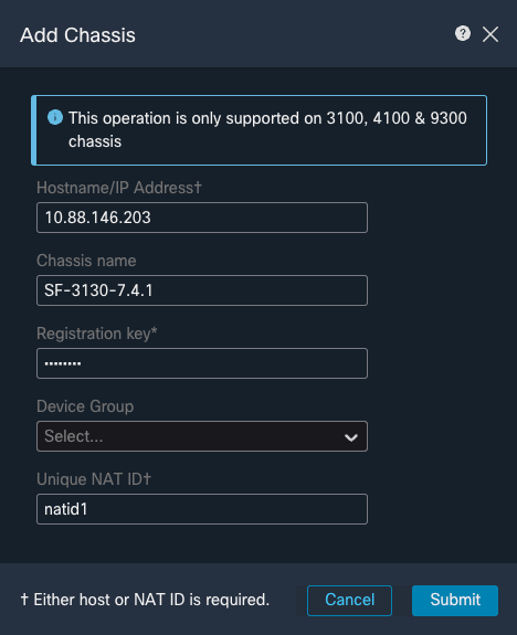 Setup Parameters of the Chassis