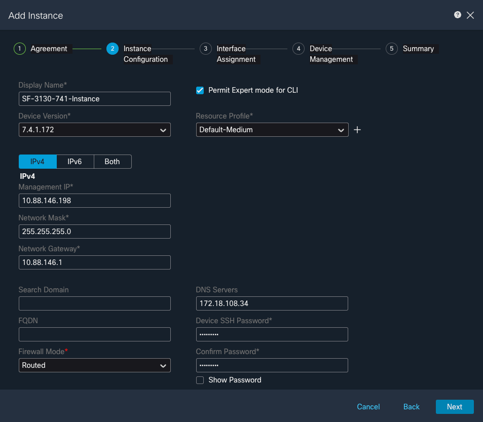 Instance Parameters