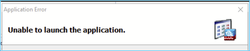 Error: Unable to launch the application