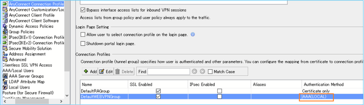 ASDM webvpn method not shown