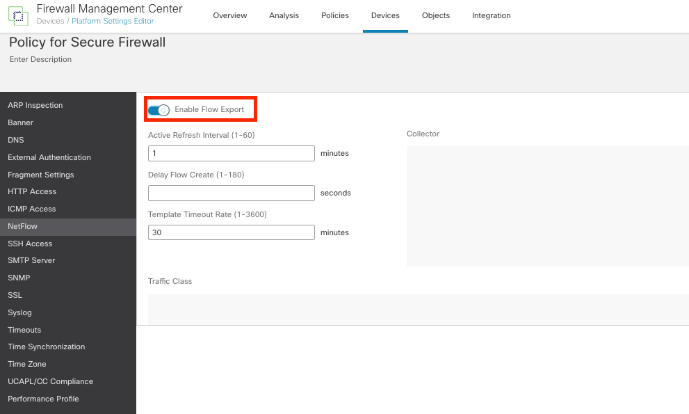 Abilitazione di NetFlow