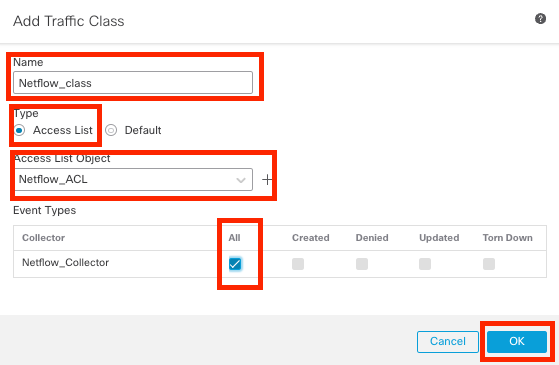 Traffic Class Settings