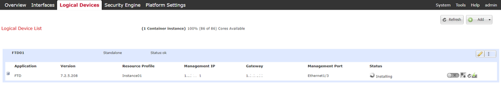 Instance01의 상태 확인