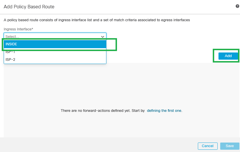 Add Policy Based Route