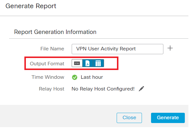 Select File Output Format