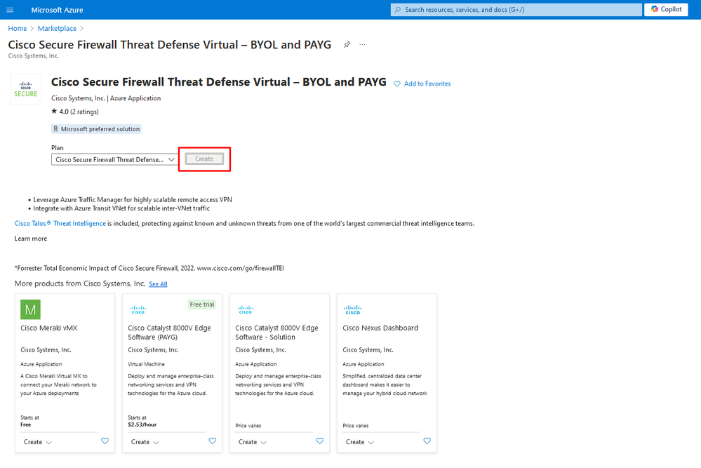 Create VM from Azure Portal