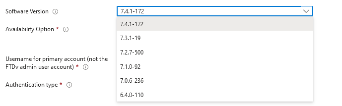 Versões Disponíveis para Implantação no Azure Market