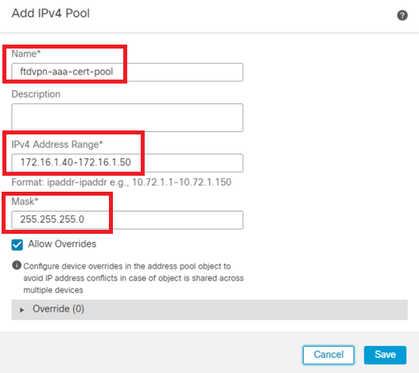 Details of IPv4 Address Pool