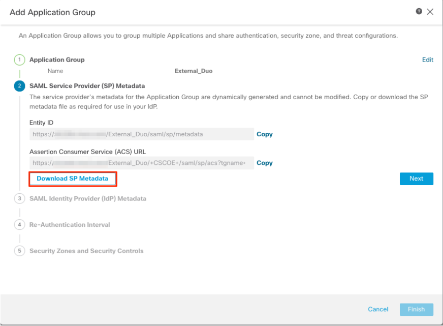 Application Group Configuration