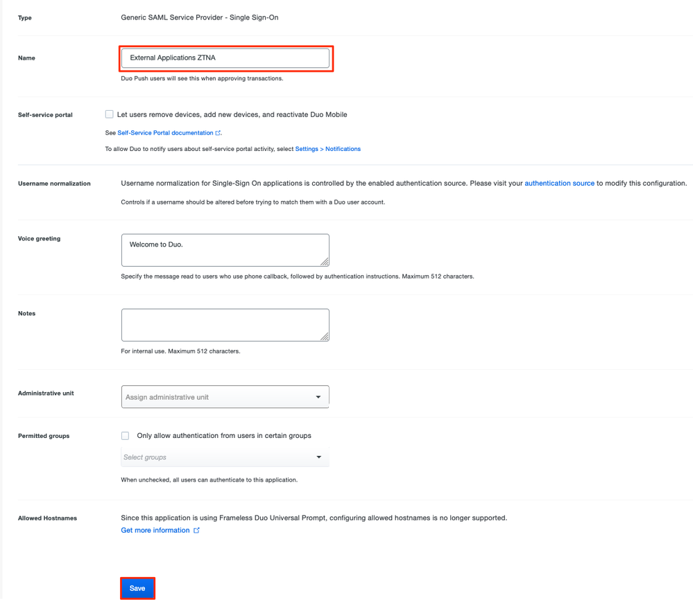 Duo Configure Generic SAML Application 2