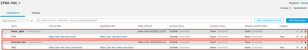 ZTNA Applications Summary