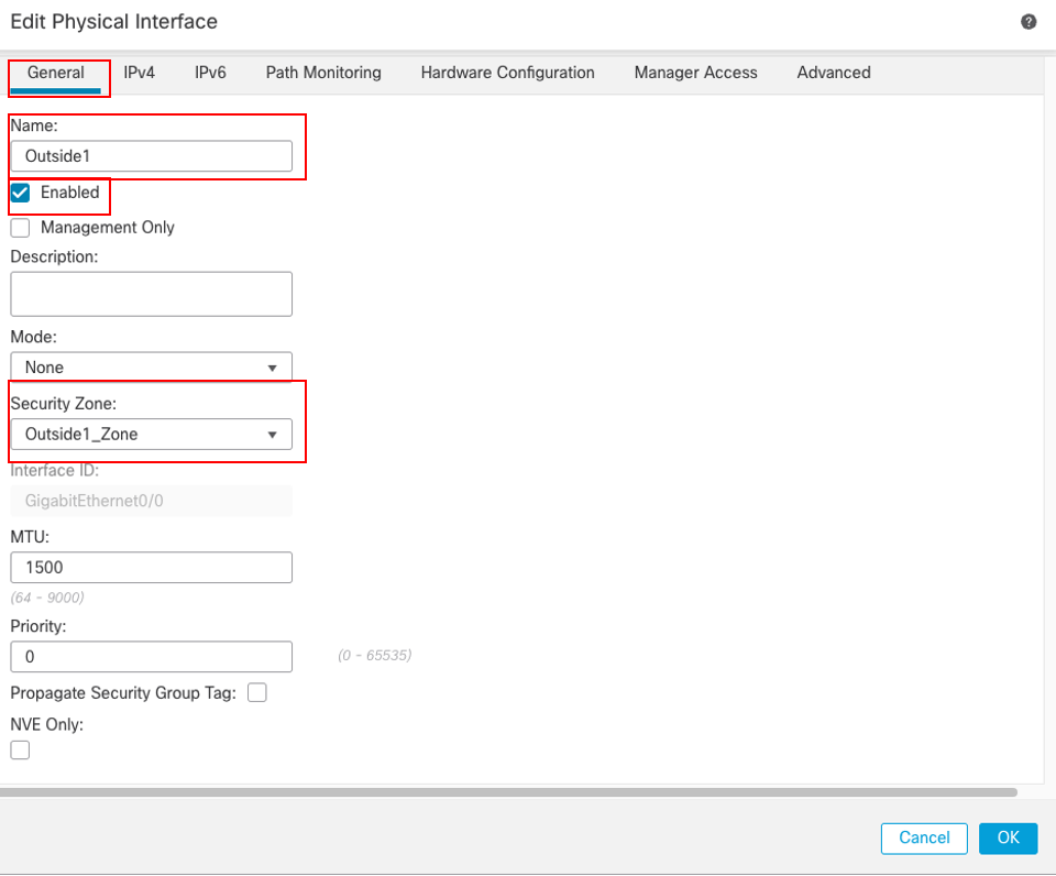 Algemene interface Gi0/0