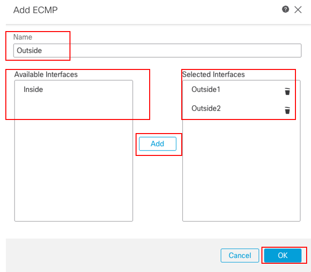 ECMP-zone buiten configureren